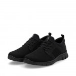 Rieker férfi fekete bebújós sneaker félcipő gumis díszfűzővel B7796-01