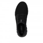 Rieker férfi fekete bebújós sneaker félcipő gumis díszfűzővel B7796-01