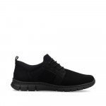 Rieker férfi fekete bebújós sneaker félcipő gumis díszfűzővel B7796-01