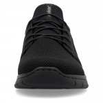 Rieker férfi fekete bebújós sneaker félcipő gumis díszfűzővel B7796-01