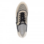 Remonte női bézs-fekete-fehér fűzős cipzáros sneaker félcipő D1329-03