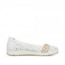 Rieker női lyukacsos fehér balerina cipő L3062-80