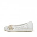 Rieker női lyukacsos fehér balerina cipő L3062-80