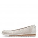 Jana Soft Line női lyukacsos fehér balerina cipő 22178-44-100 07543