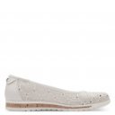 Jana Soft Line női lyukacsos fehér balerina cipő 22178-44-100 07543