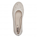 Jana Soft Line női lyukacsos fehér balerina cipő 22178-44-100 07543