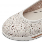 Jana Soft Line női lyukacsos fehér balerina cipő 22178-44-100 07543