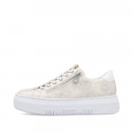 Rieker női sportos bebújós cipzáras bézs kombi sneaker félcipő M1953-60