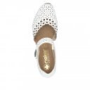 Rieker női oldalt nyitott fehér bőr tépőzáras cipő 43753-80