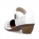 Rieker női oldalt nyitott fehér bőr tépőzáras cipő 43753-80