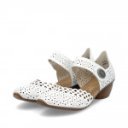 Rieker női oldalt nyitott fehér bőr tépőzáras cipő 43753-80