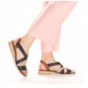 Rieker női tépőzáras szandál kék kombi V3663-91