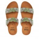 Scholl Abu Dhabi kékes zöld női telitalpú bioprint papucs F32028-1180