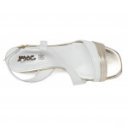 Imac női bőr szandál fehér arany mix 757170-5405-025 07567