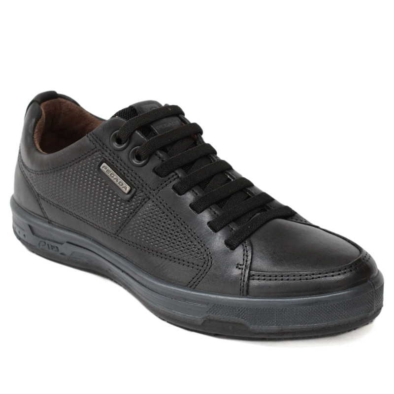 Pegada férfi fűzős bőr sneaker fekete félcipő 119410-04 07576