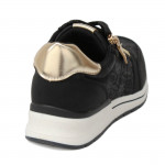 Wink női sportos fűzős cipzáras sneaker félcipő fekete kombi FW51098-2 07581