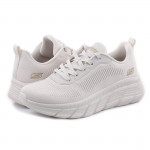 Skechers BOBS B FLEX HI - FLYING HI női fűzős törtfehér sportcipő 117385-OFWT