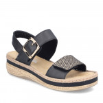 Rieker női fekete tépőzáras szandál V0951-00 Női Rieker