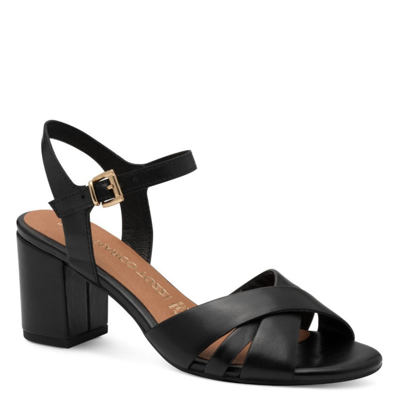 Marco Tozzi női bokapántos fekete bőr szandál 28327-44-001 07600