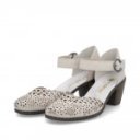 Rieker női oldalt nyitott fehér bőr tépőzáras cipő 40902-60