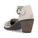 Rieker női oldalt nyitott fehér bőr tépőzáras cipő 40902-60