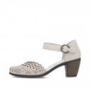 Rieker női oldalt nyitott fehér bőr tépőzáras cipő 40902-60