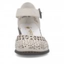 Rieker női oldalt nyitott fehér bőr tépőzáras cipő 40902-60