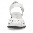 Rieker női hátul nyitott fehér bőr tépőzáras cipő 40991-80