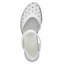 Rieker női hátul nyitott fehér bőr tépőzáras cipő 40991-80