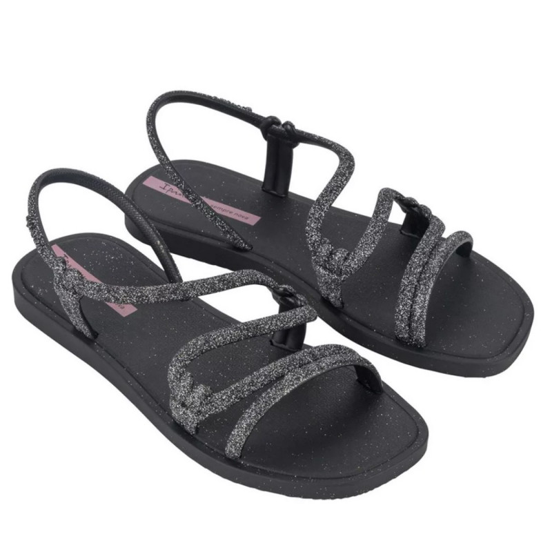 Ipanema Solar Glow bebújós csillámos fekete szandál 27288-BB967