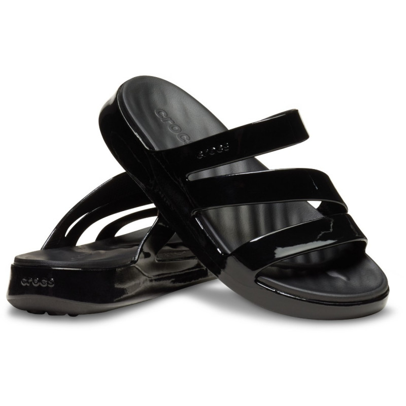 Crocs Getaway Patent Strappy női fix pántos papucs 211296-001