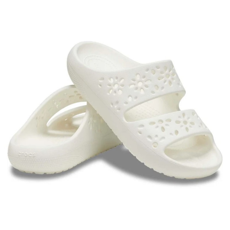 Crocs Classic Floral Cutout női fehér fix pántos strandpapucs 210966-0WV