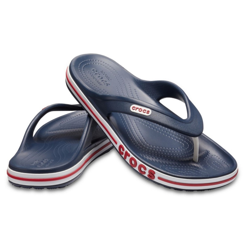 Crocs Bayaband Flip unisex lábujjközös papucs kék fehér piros kombi 205393-4CC