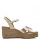 Marco Tozzi női telitalpú szandál  platina színű 28397-42-960 07625