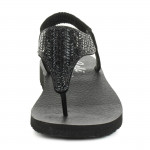 Skechers Meditation Glamorous Muse női tanga szandál strasszköves rátétekkel 119774-BBK