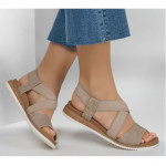 Skechers Desert Kiss Low bebújós női bézs vászon szandál 114705-TPE