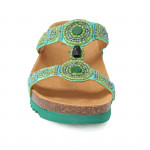Scholl New Bogota Wedge smaragdzöld női bioprint papucs F26607-2442