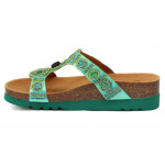 Scholl New Bogota Wedge smaragdzöld női bioprint papucs F26607-2442