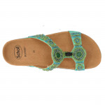 Scholl New Bogota Wedge smaragdzöld női bioprint papucs F26607-2442