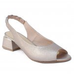 Lorenzo de Pazzi női blokk sarkú bőr óarany színű szandál 1236-1814 07607 Női Lorenzo de Pazzi