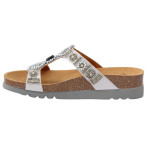 Scholl New Bogota Wedge ezüstszín női bioprint papucs F26607-1628