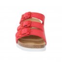 Scholl Rio Wedge női bioprint 3csatos piros papucs F32151-1051