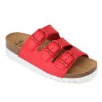 Scholl Rio Wedge női bioprint 3csatos piros papucs F32151-1051 Női Scholl