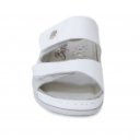 Bioform női tépőzáras fehér bőr papucs 4103 07643