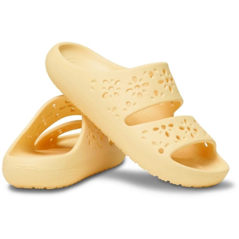Crocs Classic Floral Cutout női narancssárga fix pántos strandpapucs 210966-78Z