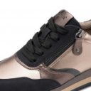 Jana női sportos sneaker fűzős cipzáras félcipő fekete ón kombi szín 23774-43-020 07646