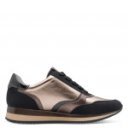 Jana női sportos sneaker fűzős cipzáras félcipő fekete ón kombi szín 23774-43-020 07646