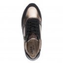 Jana női sportos sneaker fűzős cipzáras félcipő fekete ón kombi szín 23774-43-020 07646