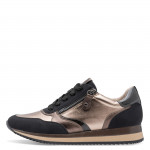 Jana női sportos sneaker fűzős cipzáras félcipő fekete ón kombi szín 23774-43-020 07646