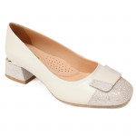 Pulso női blokk sarkú bézs körömcipő AF1429-18353 07555 Női Pulso
